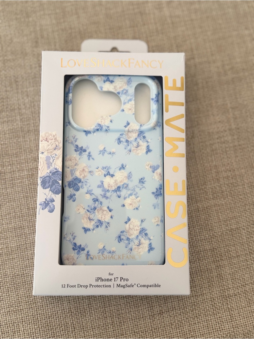 LoveShackFancy Light Blue Floral iPhone 17 Pro Case